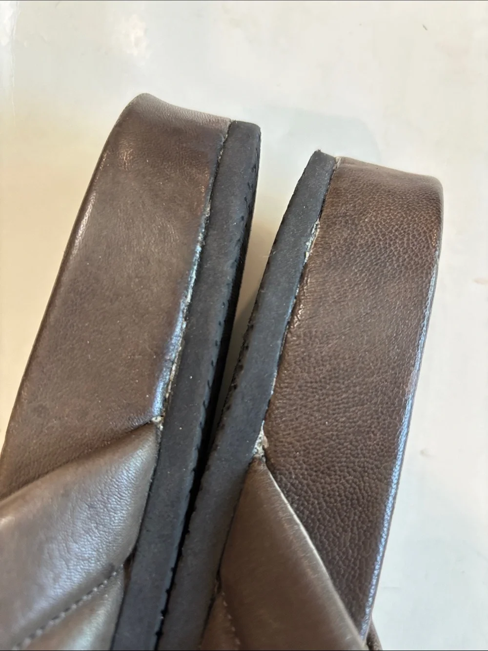 The Last Conspiracy Brown Leather Cross Strap Slides Sandals EU 40 Minimalist - Picture 13 of 13